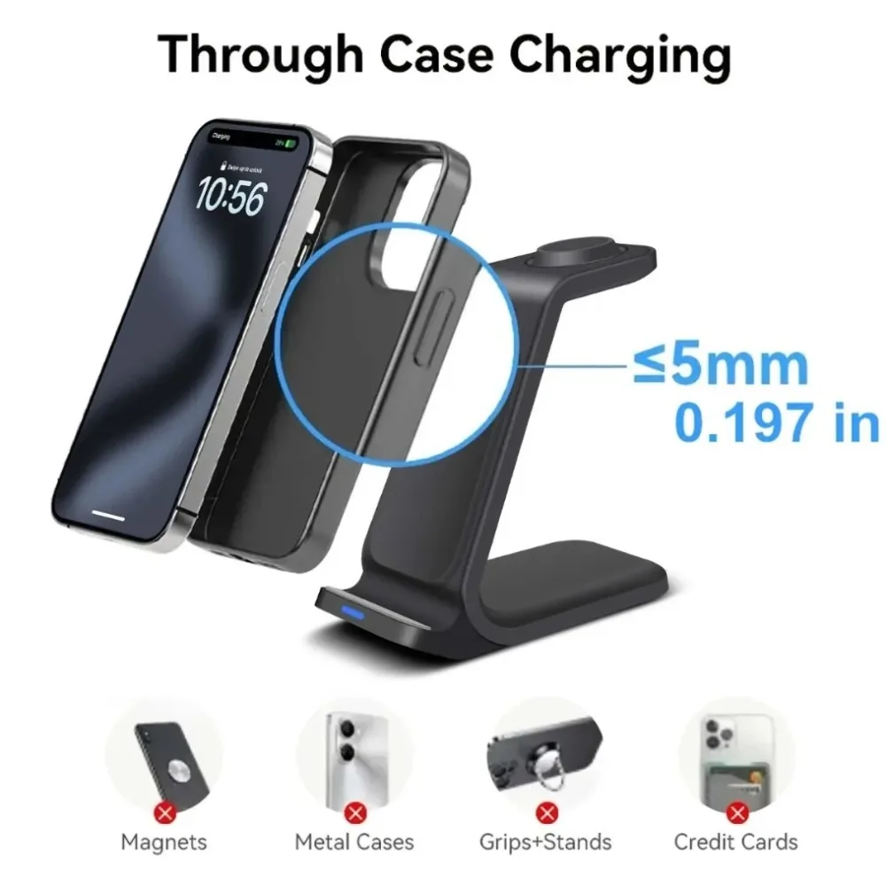 100W Quick Wireless Charger Phone Charging Station For iPhone 16/16 Pro/16 Pro Max 16-12 & Apple Watch 10-2 & AirPods Pro - náhled 6
