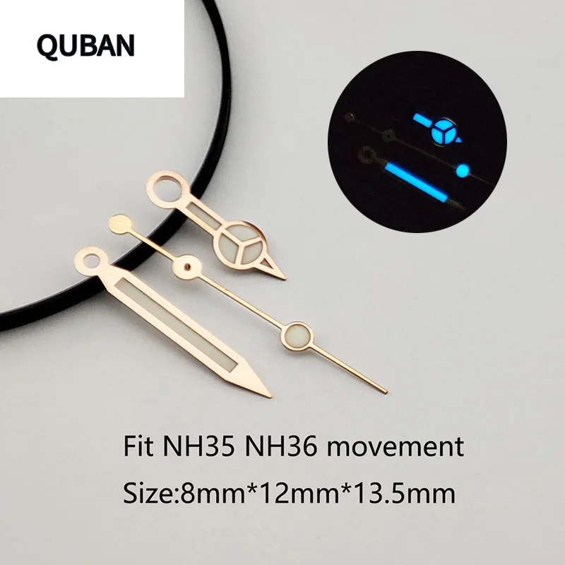 

Black Mercedes Style Green C3 Luminous Needles Watch Accessories Suitable NH35 NH34 NH36 Diver Watch Hands Set Pointer