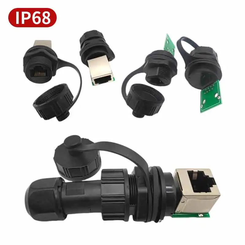 

IP68 Industrial RJ45 Ethernet Plug Socket for Aviation Display Screen Waterproof Sealed an Airtight RJ45 Network Connector Joint