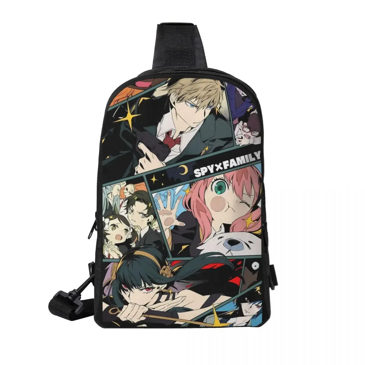 Anime Spy Family Anya Crossbody Sling Backpack Shoulder Sling Chest Bag Adjustable Travel Hiking Daypack Outdoor for Women & Men