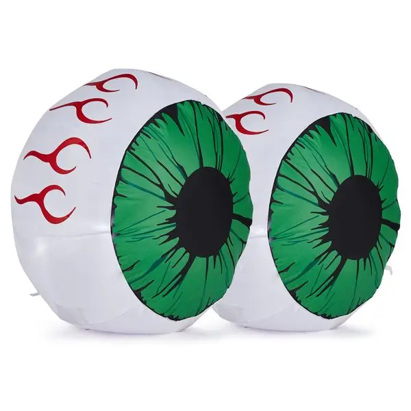 3FT Halloween Inflatable Eyeball with LED Lights, Green Glowing Eye Decor for Outdoor/Indoor Spooky Party, Weather-Resistant & E
