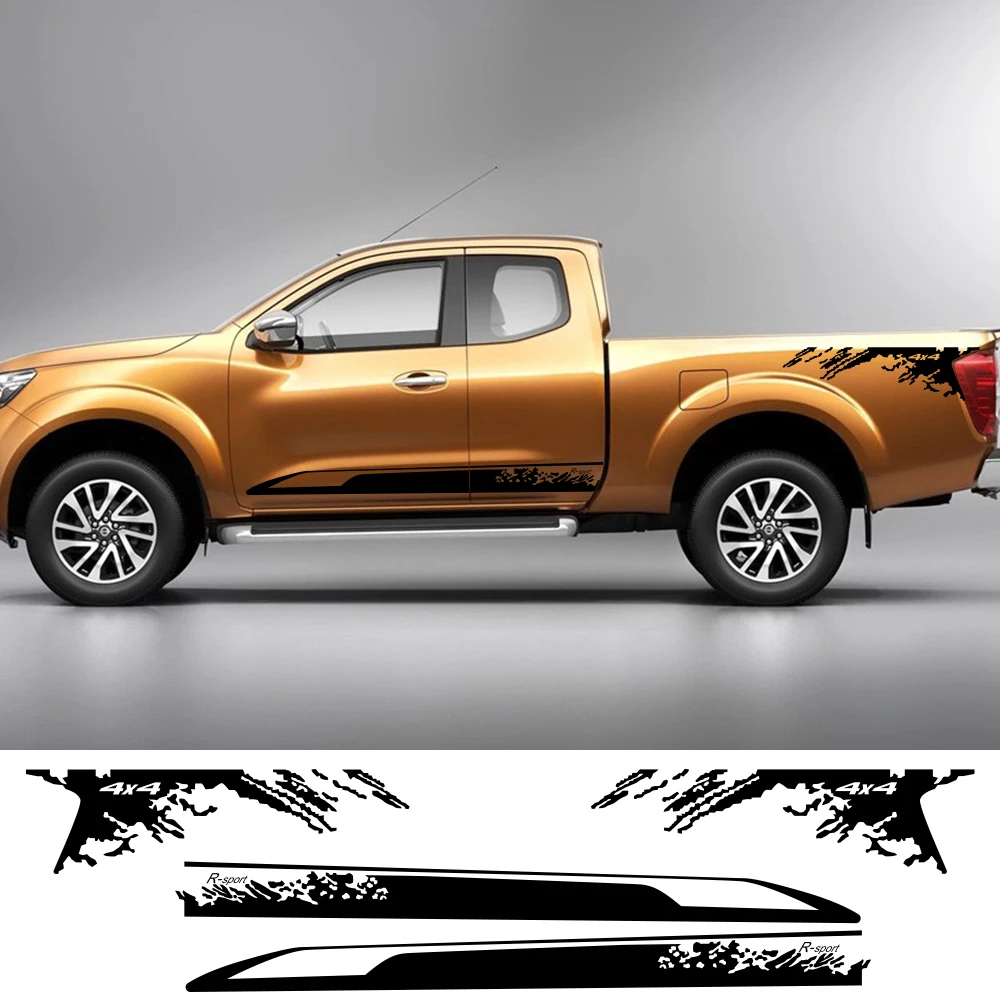 For Nissan NAVARA NP300 2pcs Car Side Sticker Stylish Auto Vinyl Film Decoration Decal DIY Sport Styling Car Tuning Accessories