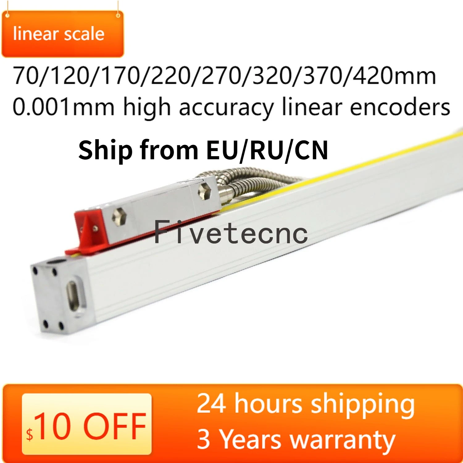 

1micron Linear Scale 50 100 150 200 250 300 350 400mm Travel 0.001mm Encoder for Digital Readout Precision Measuring Lathe