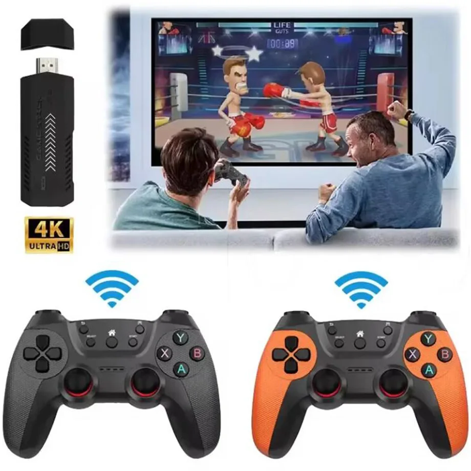 New X2 ultra Game Stick 4K 3D HD Retro Video Game Console Wireless Controller TV Game Play 256G 58000 Retro Games Christmas Gift