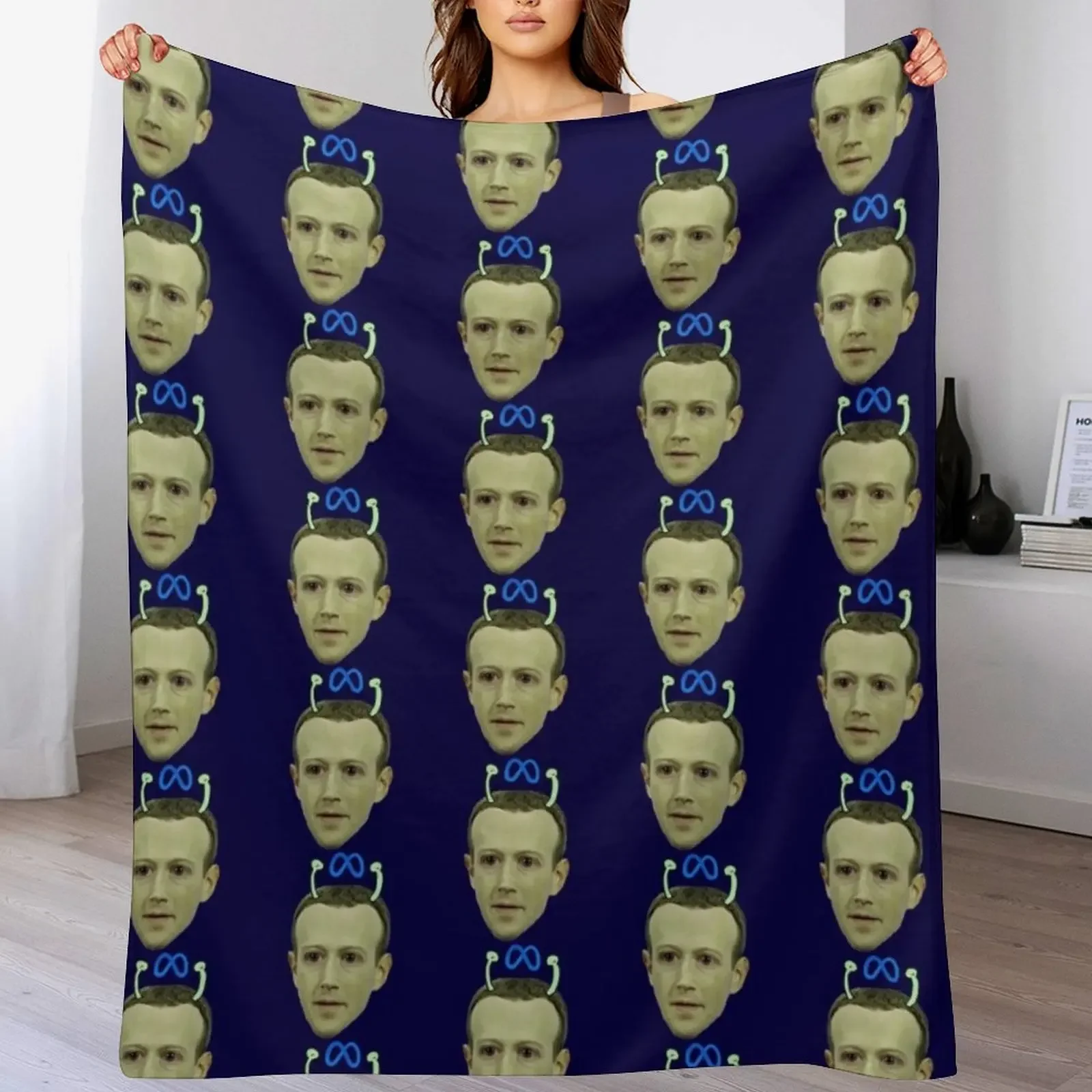 Alien Mark Zuckerberg Throw Blanket Soft Sherpa Fleece Warm Blanket for Winter