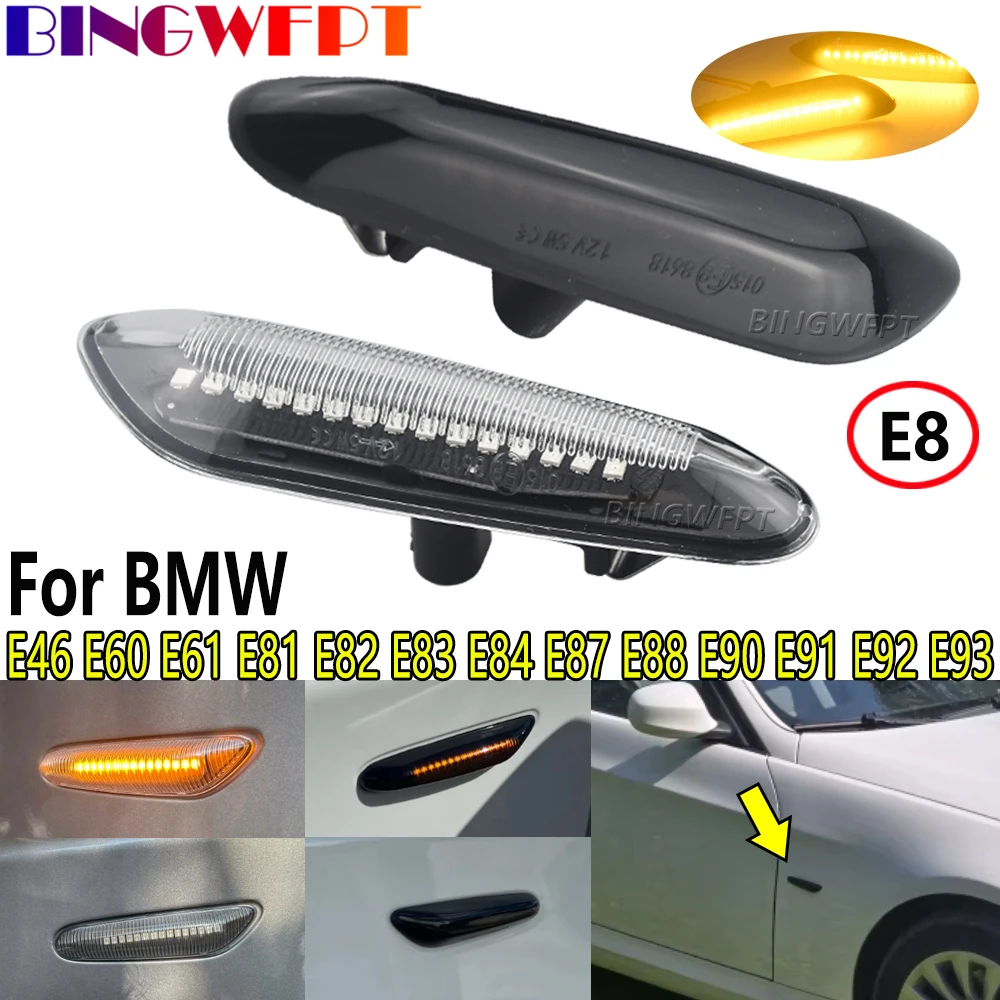 

Динамический светодиодный боковой указатель поворота для BMW E90 E91 E92 E93 05-13, E60 E61 E83 X3 E81 E87 03-11, E82 E88 E46 E84 X1 1 3 5 серии