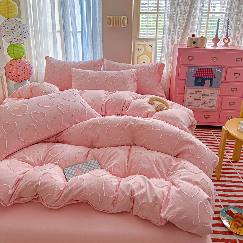 Duvet Cover Bedding Set Twin Full Queen King Size 135x200 Nordic Quilt Cover 240x220 Double Single Heart Bed Linen 200x200 view 4