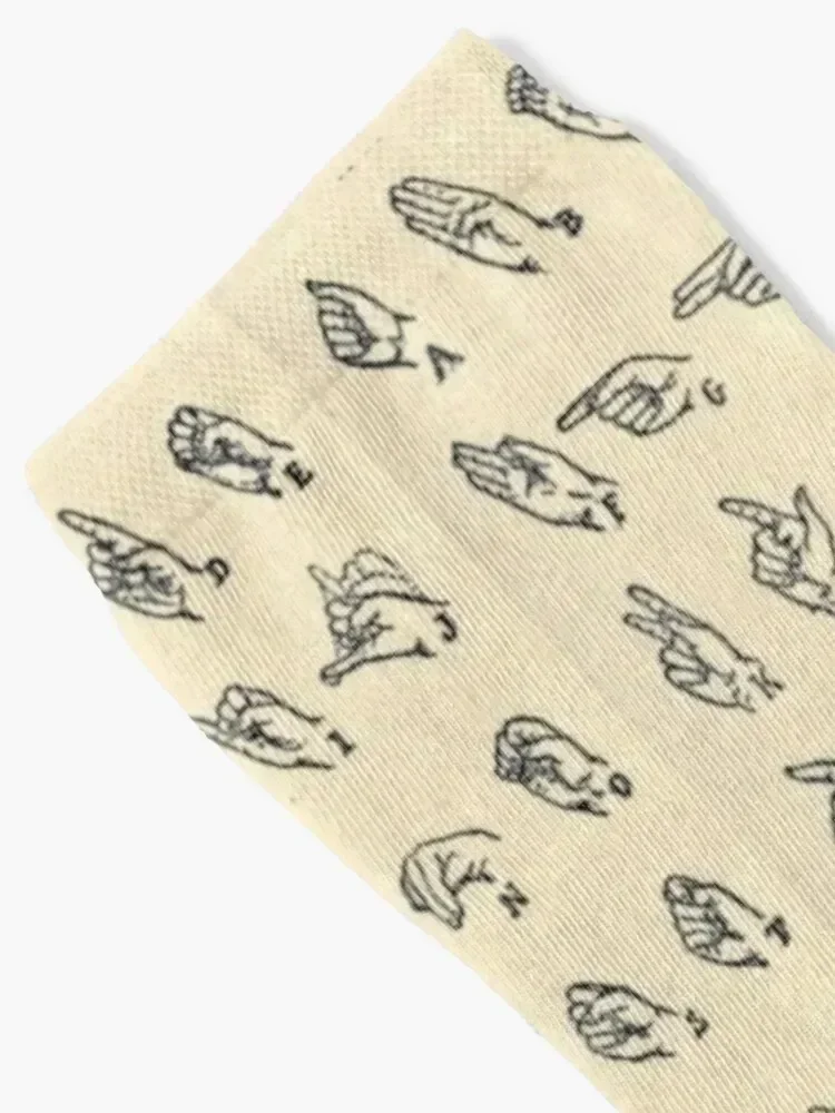 Vintage Sign Language Chart Socks moving stockings anti-slip kids professional running Men's Socks Luxury Women's