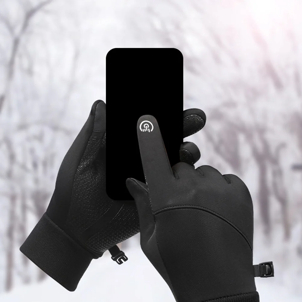 

1Pair Winter Cycling Gloves Warm Breathable Touchscreen Non-Slip Shockproof Gloves for Outdoor Driving Fitness