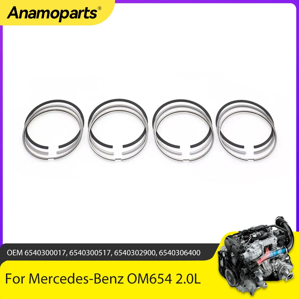 Engine Parts Piston Rings Set Fit 2.0 L OM654 For Mercedes-Benz C220d W205 W213 S205 C205 E220d W213 S213 A238 C238 2.0L Diesel