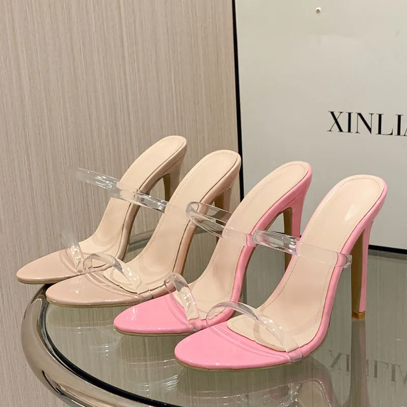 

2025 spring and autumn new transparent sandals high heels fashion women's shoes