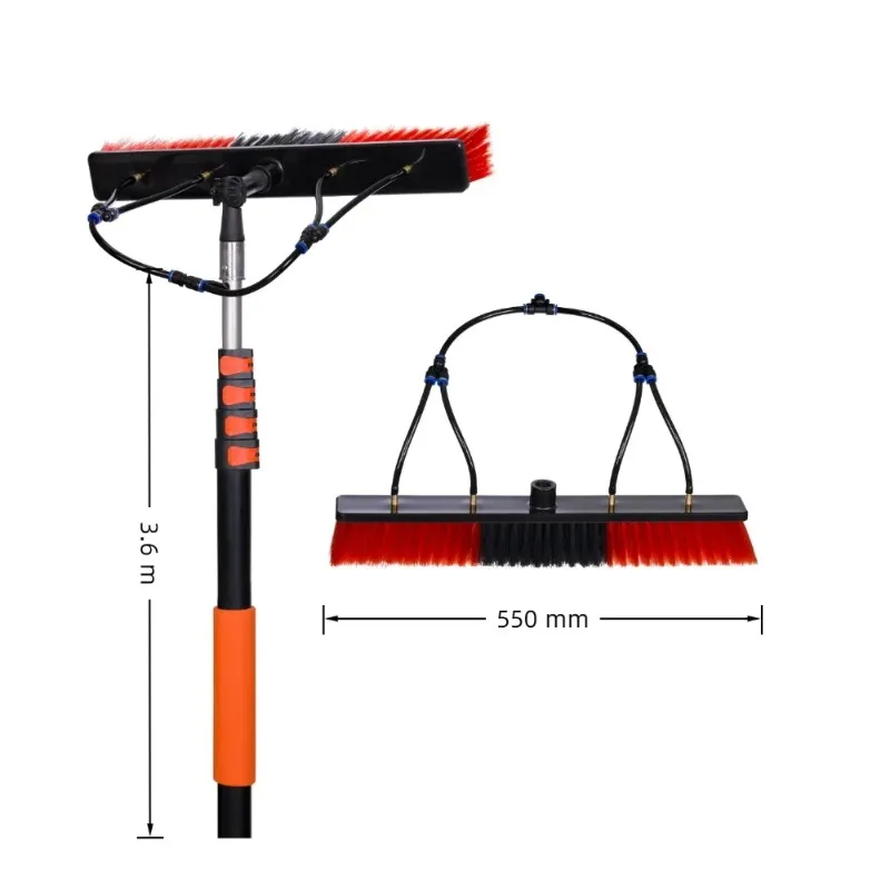 Solar photovoltaic panel glass curtain wall cleaning brush, telescopic rod water brush, cleaning tool brush set