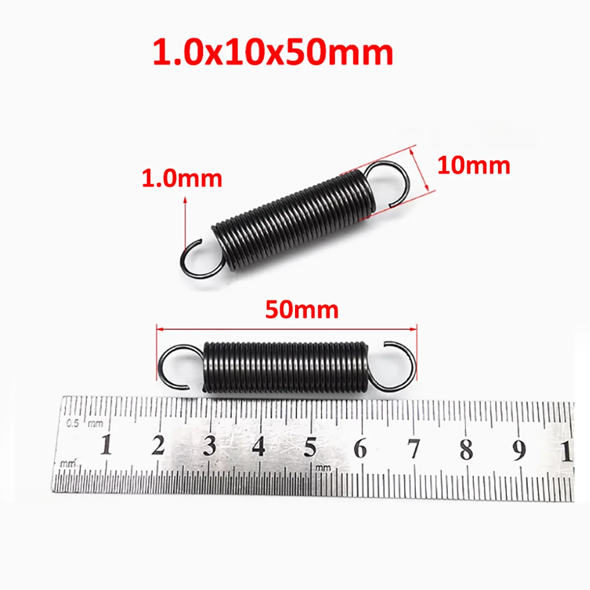 Extension Expansion Springs Wire Diameter 1.0mm Spring Steel Tension Springs OD 10mm 11mm  Length 40 50 60 70 80 90 100 -140mm