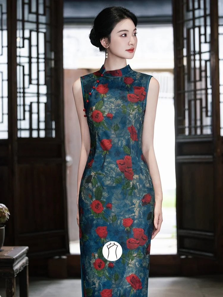 

Элегантное традиционное китайское платье для похудения и коррекции фигуры, длинное, для женщин 25-35 лет