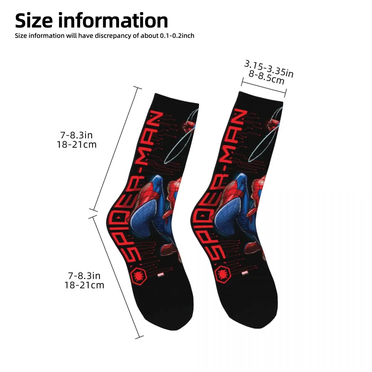 Spider Man Character Art Socks for Girls Warm Casual Cartoon Socks Harajuku Merch calzini a tubo centrale miglior regalo