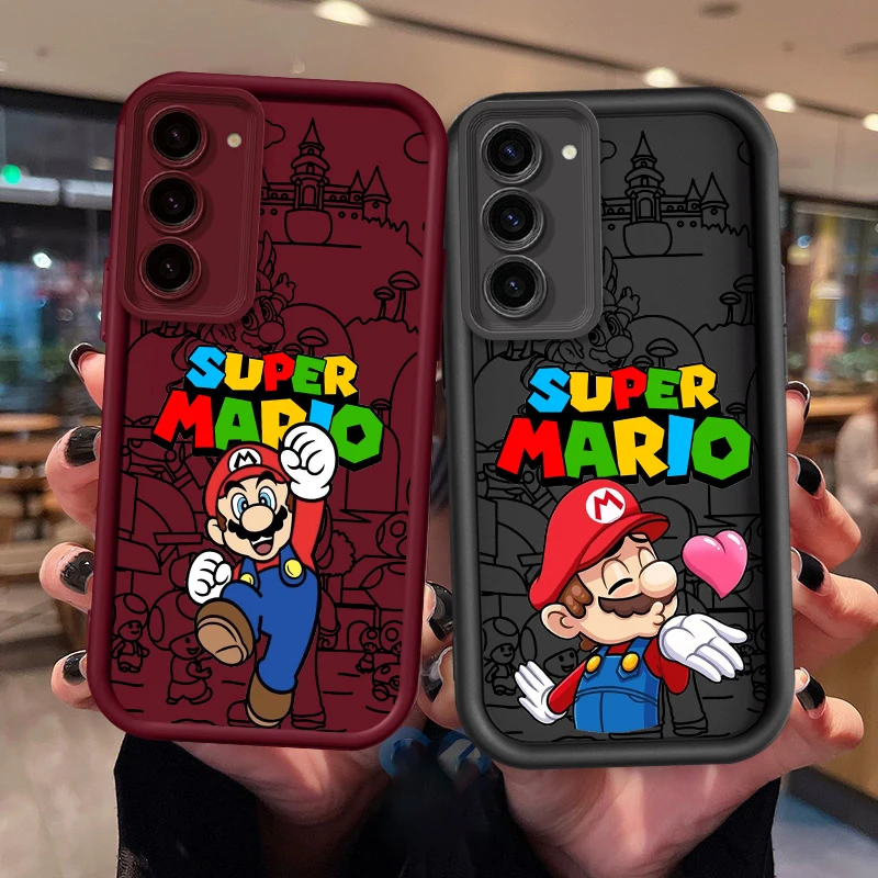 S-Supers M-Marios Cute Cartoon For Samsung Note 20 S24 S23 S22 S21 S20 Ultra Plus FE A25 A23 A22 A15 A31 5G Eye Ladder TPU