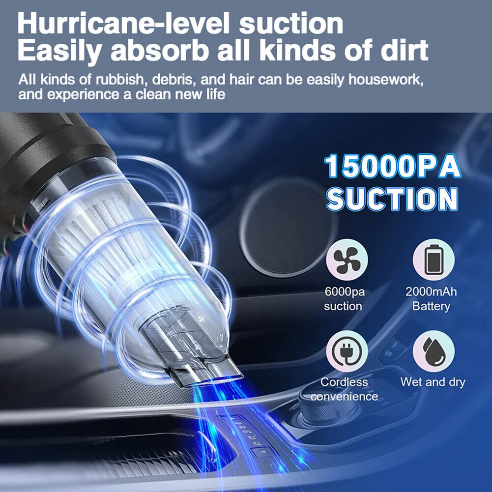 Handheld Vacuum Cleaner 1.5Kpa Car Vacuum Cleaner 35000RPM Wireless Vacuum Cleaner USB Charging Powerful Hoover Auto Accessories