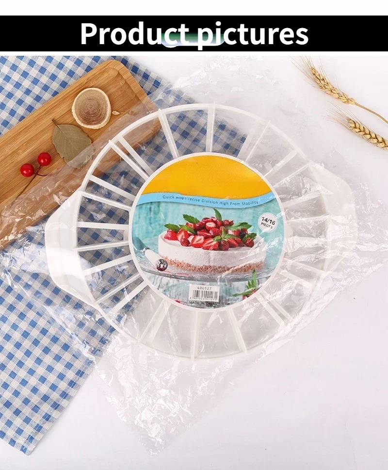 2022 Baking Cake Slicers Household Pies Cakes 14/16 Pieces Slicer Cutter Round Equal Portion Marker Divider  Tool White