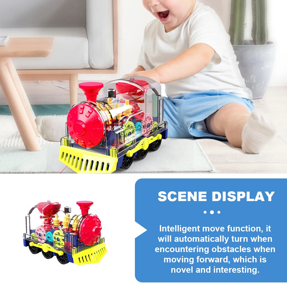 قطار كهربائي للأطفال أضواء وامضة للموسيقى التعليم المبكر ألعوبة محاكاة قطار تعليمي إبداعي #1