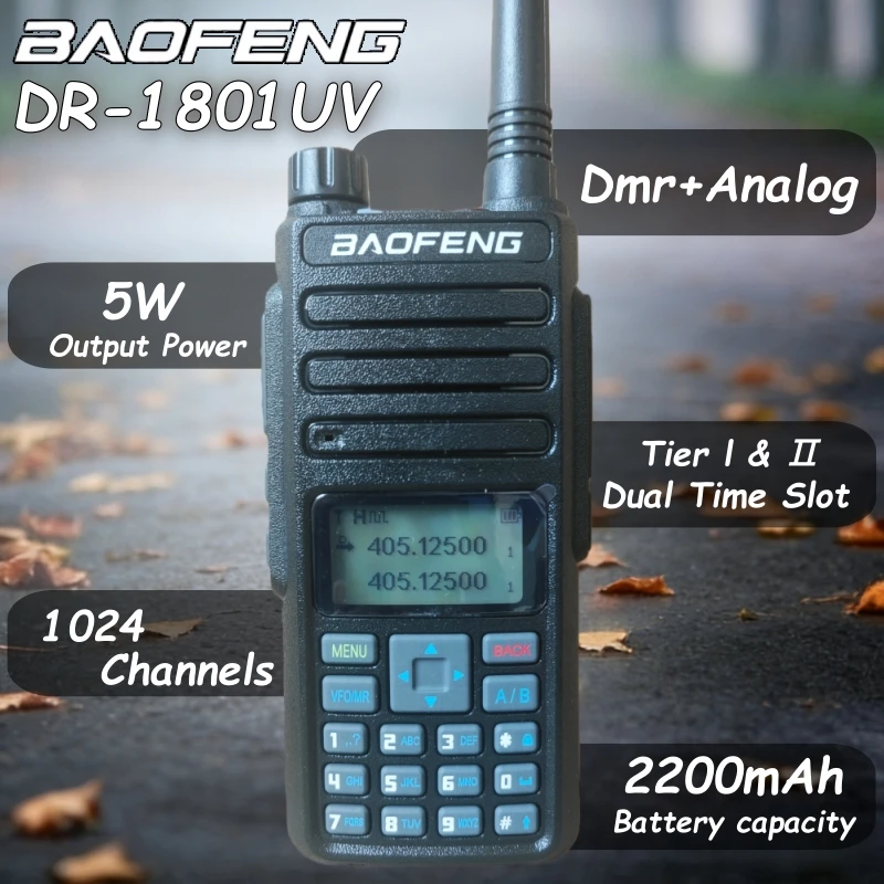 baofeng-dr-1801-walkie-talkie-dual-time-slot-tier-1-2-uv-dual-band-136-174-400-470mhz-digital-dm-1801-dmr-radio
