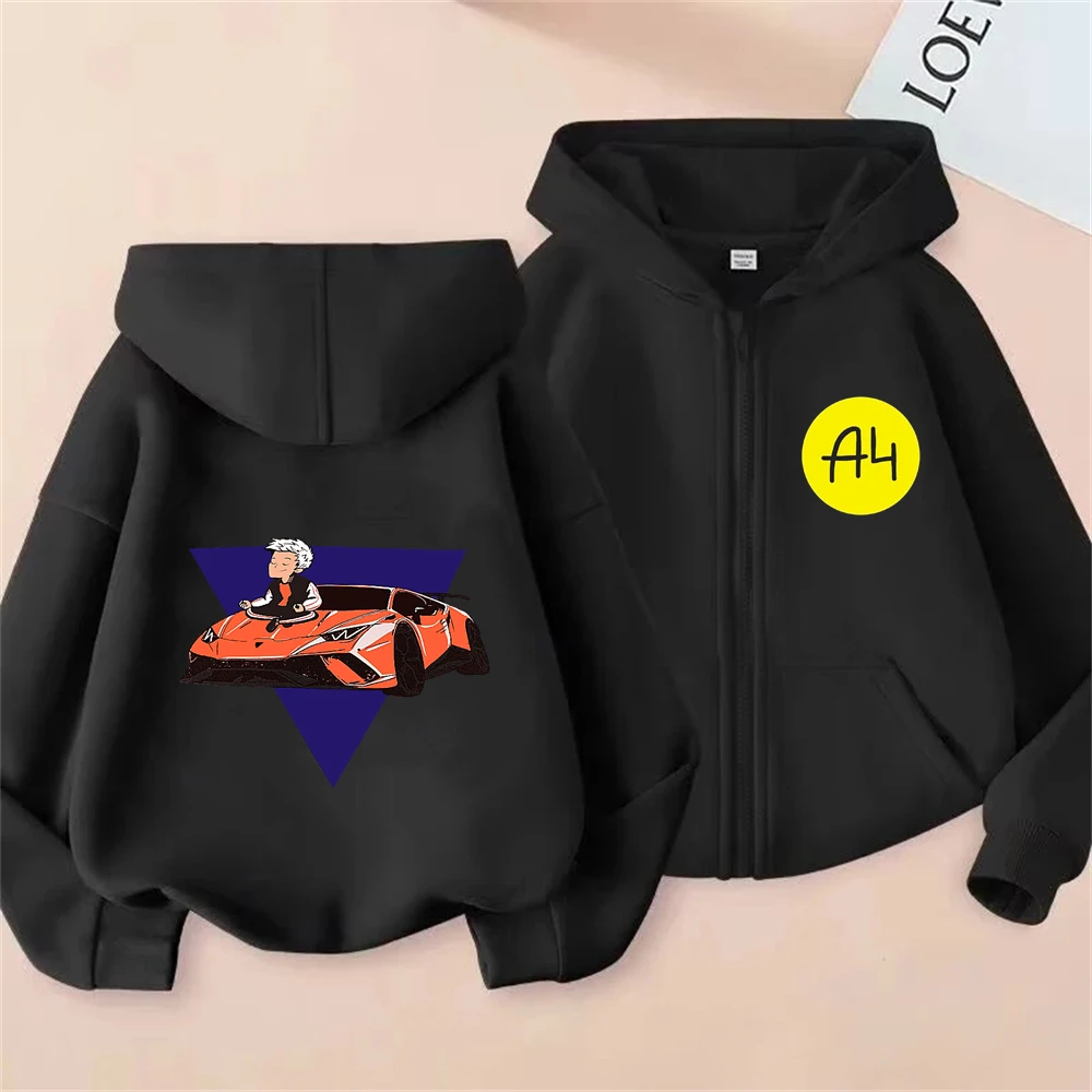 Merch A4 Children Hoodie Pink Sweatshirt Children Clothing Suitable age 3-12 Boys Girls Autumn Winter coat Vlad A4 anime