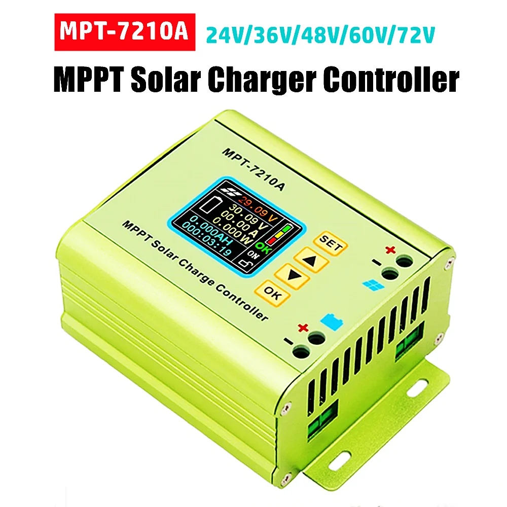 MPT-7210A MPPT Solar Controller Voltmeter Boost Module 24V-72V Battery Charger Solar Panel Battery Regulator Charge Controller