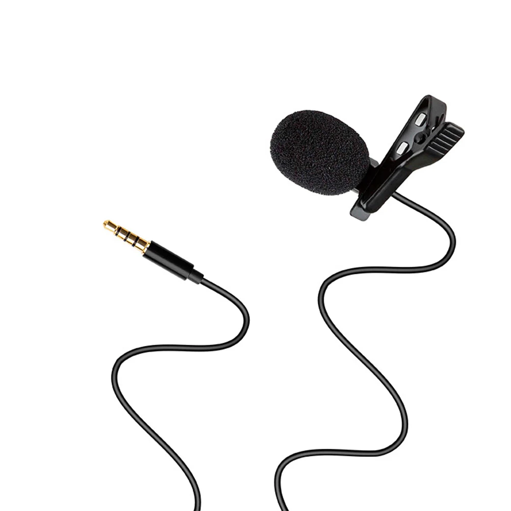 

Professional Lapel Mic 150cm Cable Clip on Omnidirectional Recording Microphone Compatible Smartphones Cameras Laptops Video