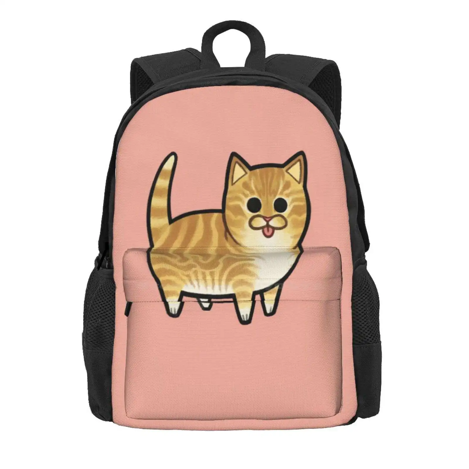 Chubby Orange Tabby Hot Sale Schoolbag Backpack Fashion Bags Fat Cat Chubby Cat Fat Orange Cat Orange Tabby Pet Cute Chibi Cat