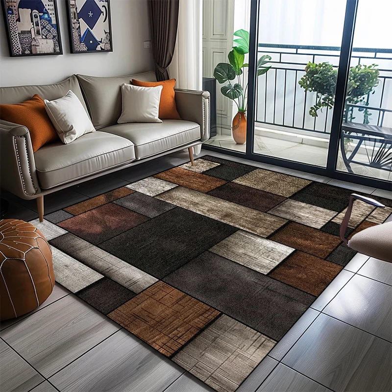 NONE Moderne geometrische Teppich Wohnzimmer abstrakte Dekoration Home Sofa waschbare große Teppiche Schlafzimmer Garderobe rutschfeste Fußmatten 4