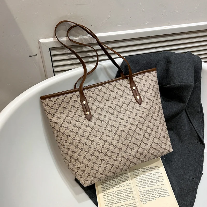 

New Women's Handbag Fashion High Quality Women's Shoulder Bag Solid Color Versatile Large Capacity Girls' Shopping Storage Bag