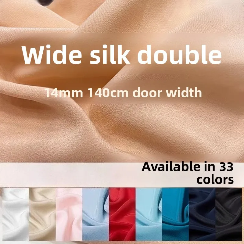 14mm Pure Color Silk Crepe De Chine Fabric for DIY Sewing Dress Shirt Lining Tops Pants Clothing Fashion Cloth Material