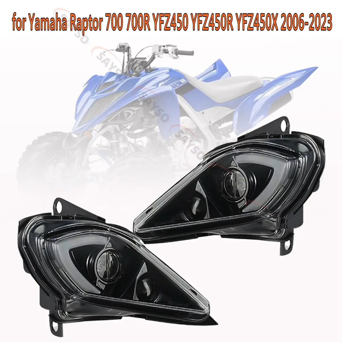 

ATV DRL HeadLamp for Yamaha YFZ450 YFZ450R YFZ450X Wolverine 350 250 700 2006-2023 H4 Headlight Turn Signal Lights