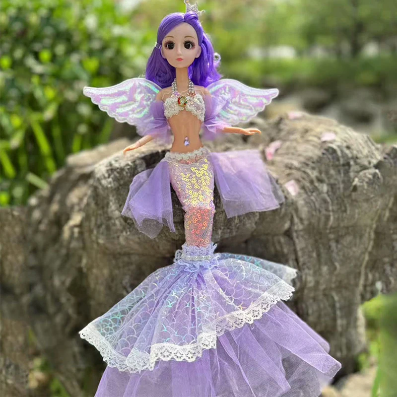 Boneca reborn de 30 polegadas, vestido rabo de peixe de diamante colorido, boneca de grupo de princesa, menina de vestir, brinquedo de presente de aniversário infantil