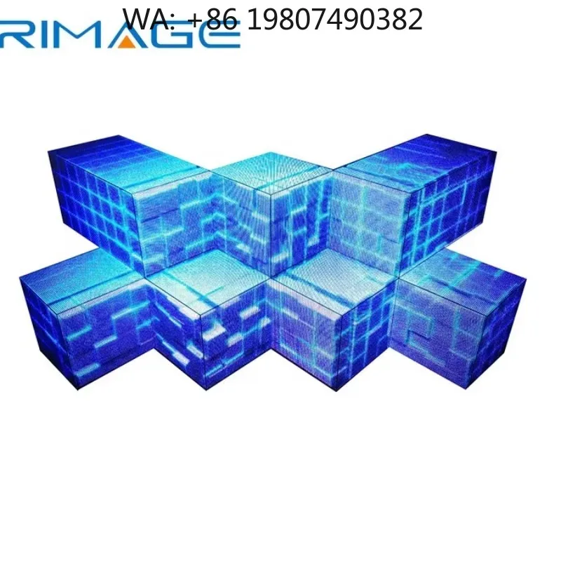 High Quality Irregular Shape LED Video Wall Magic Cube Display Full Color Indoor Screen for DJ Booth Nightclub Decor