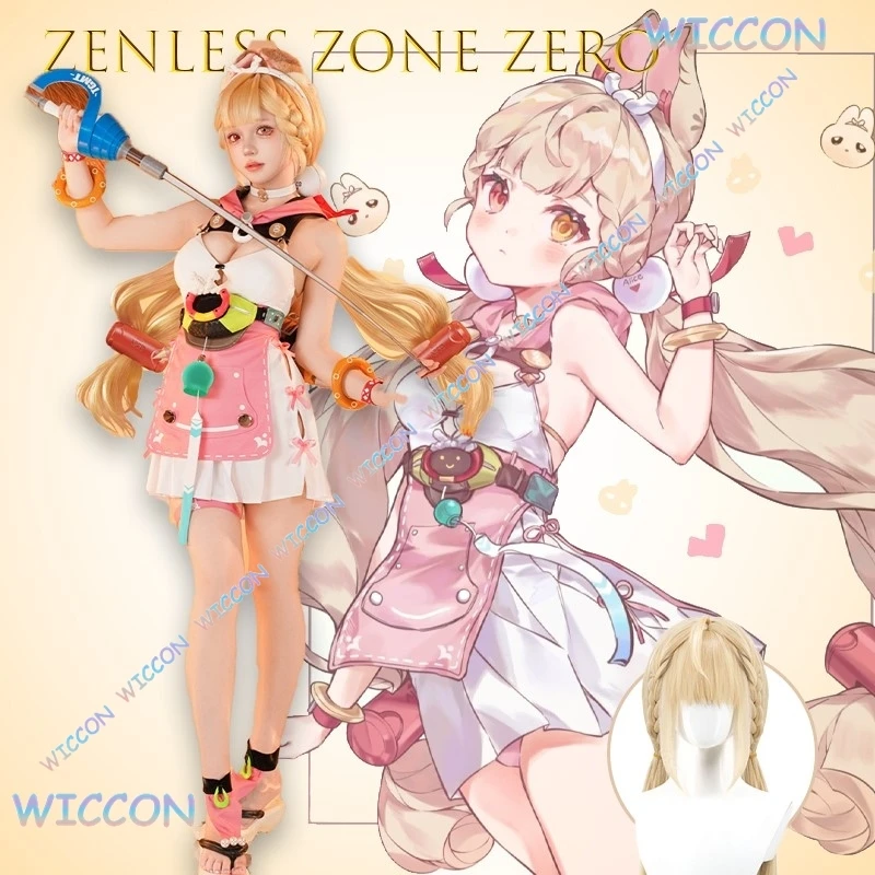 

Anime Game Zenless Zone Zero Alice Original Swimsuit Cosplay Summer Cat Ear Tail Set Spook Shack Roleplay Halloween Sexy Costume
