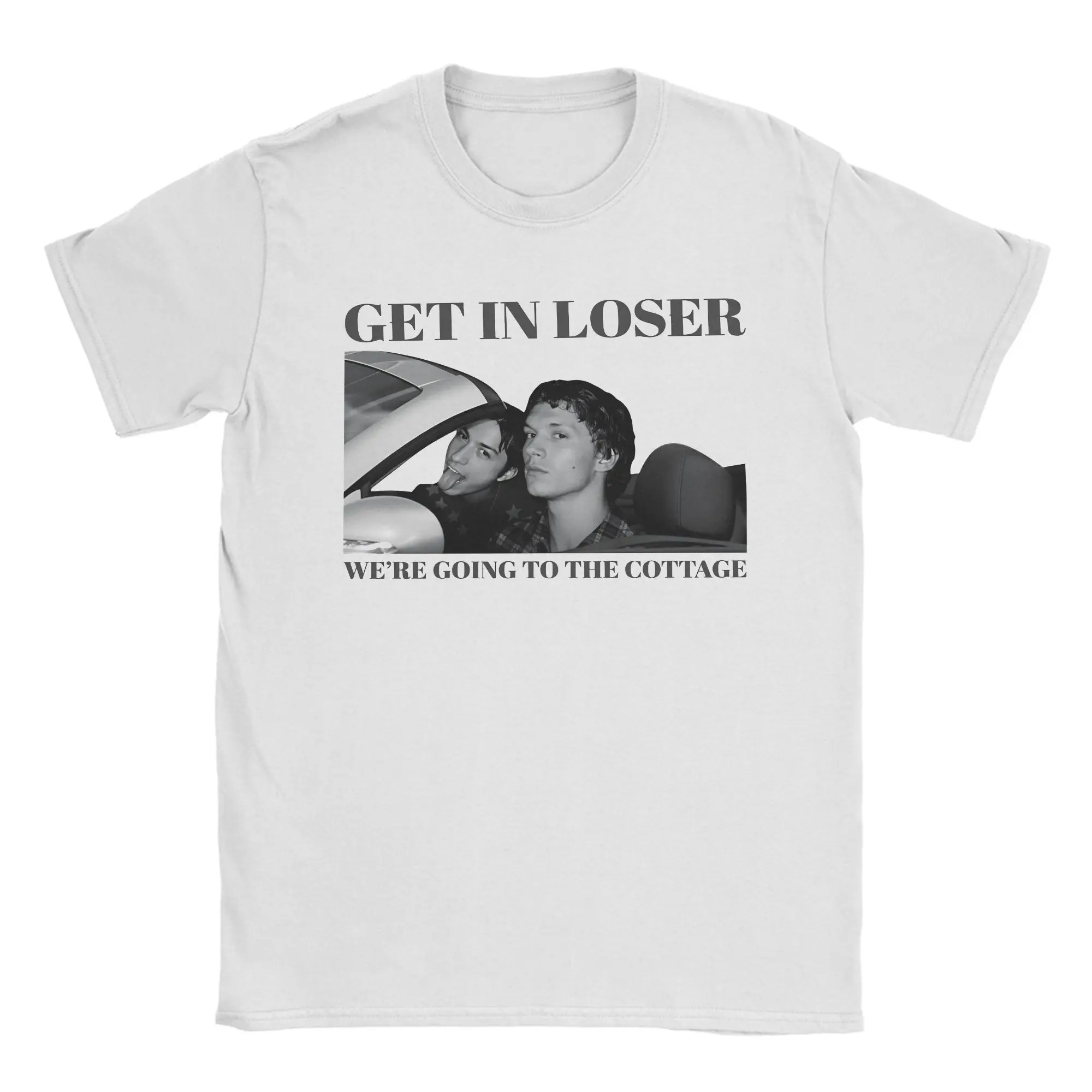 Get In Loser We're Going To The Cottage T-Shirt Men Heated Rivalry Amazing Cotton Tee Shirt Crew Neck Short Sleeve T Shirt