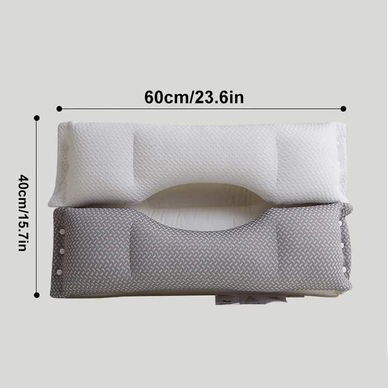 Two-Way Cotton PIllow Cervical Orthopedic Soft Fiber Bed Relaxing Neck Cone No Pressure On Face Ears Help Sleep Pillows 1Piece