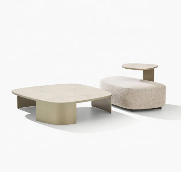 

Современный роскошный деревянный журнальный столик для гостиной с тумбой под ТВ и столешницей из спеченного камня, мебель для домашнего офиса