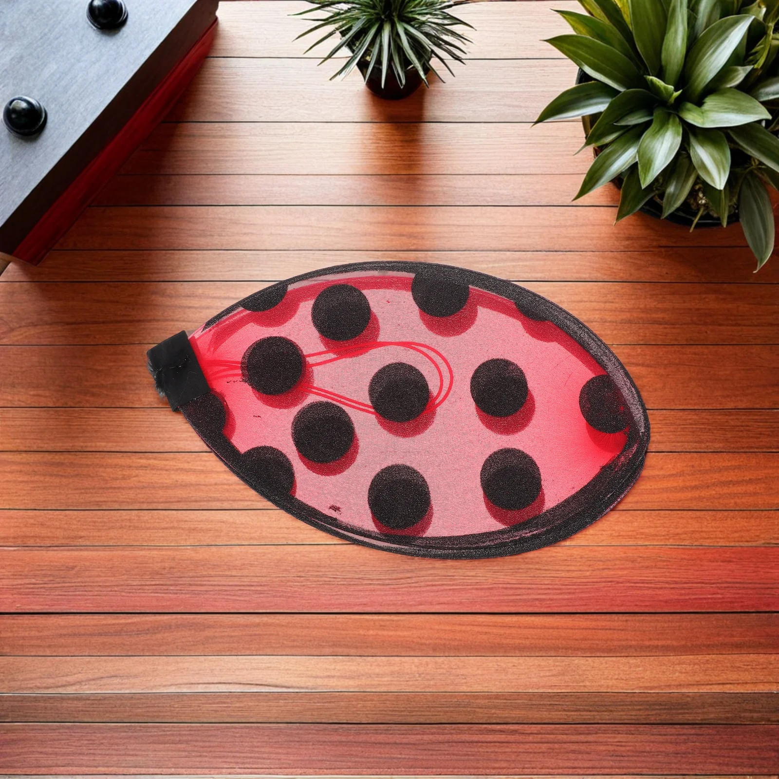 Red Ladybug Wing Performance Costume Glitter Foldable Lightweight Masquerade Birthday Party Dress Kids Girls Cosplay Accessories