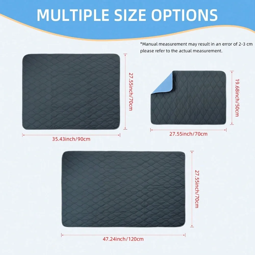 

1PC Washable Waterproof Mattress Pad, Breathable Non-Slip Reusable Bed Protector For Seniors, Women, Menstrual Care And Pets, Leakproof Incontinence Underpad For Nighttime, Home, Hospital, Bed, Sofa And Daily Use, 3 Sizes
