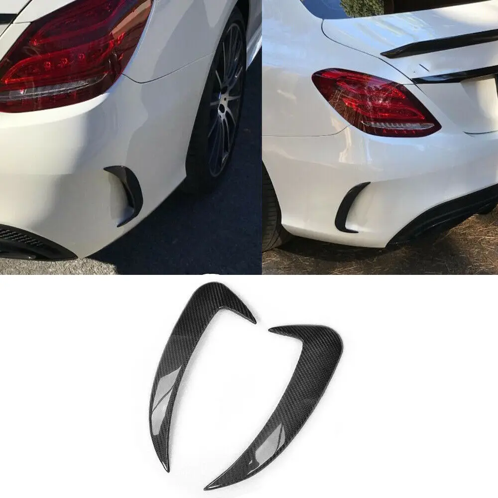 C Class Carbon Fiber Rear Bumper Side Fender Vents Scoops For Mercedes Benz W205 C43 C63 AMG Sedan 4 Door 2014-2017 Splitters