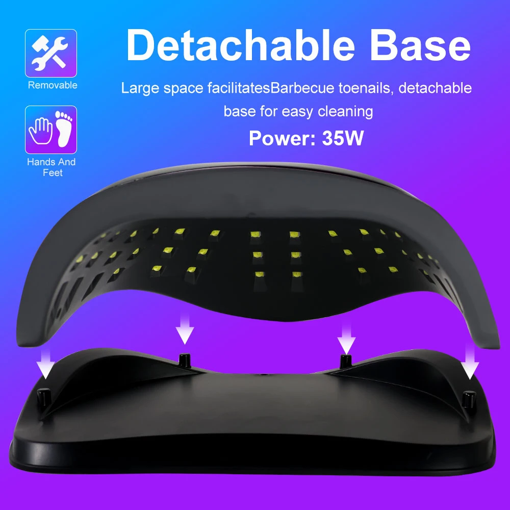 Lampada professionale per asciuga unghie 72 LED Luce per unghie ad asciugatura rapida per manicure Gel acrilico con sensore automatico Strumenti per lampada per unghie UV/LED