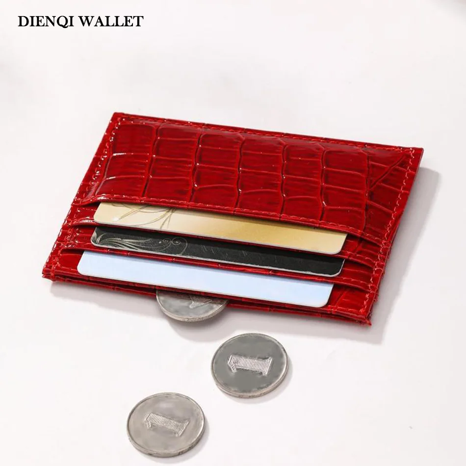 Women's Simple Plain Crocodile Pattern Wallet Casual Slim Wallet Minimalist Cardholder Multi-slot Card Holder for Women & Girls