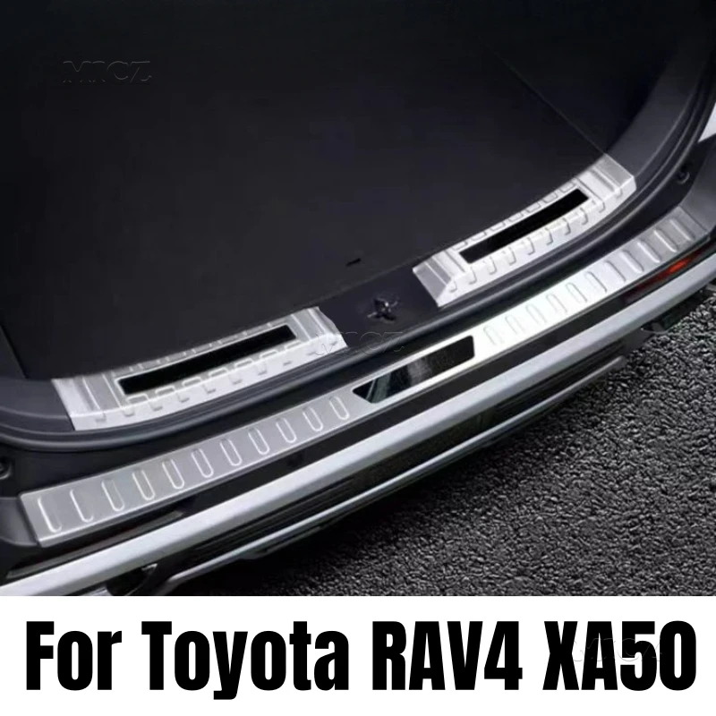 For Toyota RAV4 RAV 4 XA50 2019 2020 2021 2022 2023 2024 Car Rear Bumper Foot Plate Trunk Door Sill Guard Protector Cover