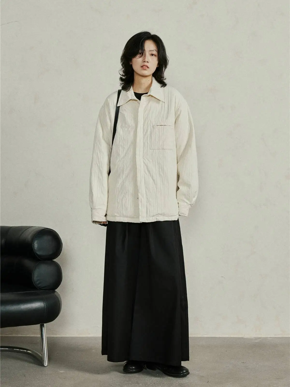 UMI MAO Shirt Cotton Jacket Niche Design Yamamoto Dark Coat Pleated Thickened Jacket Loose Cotton Clip Shirt Femme Men