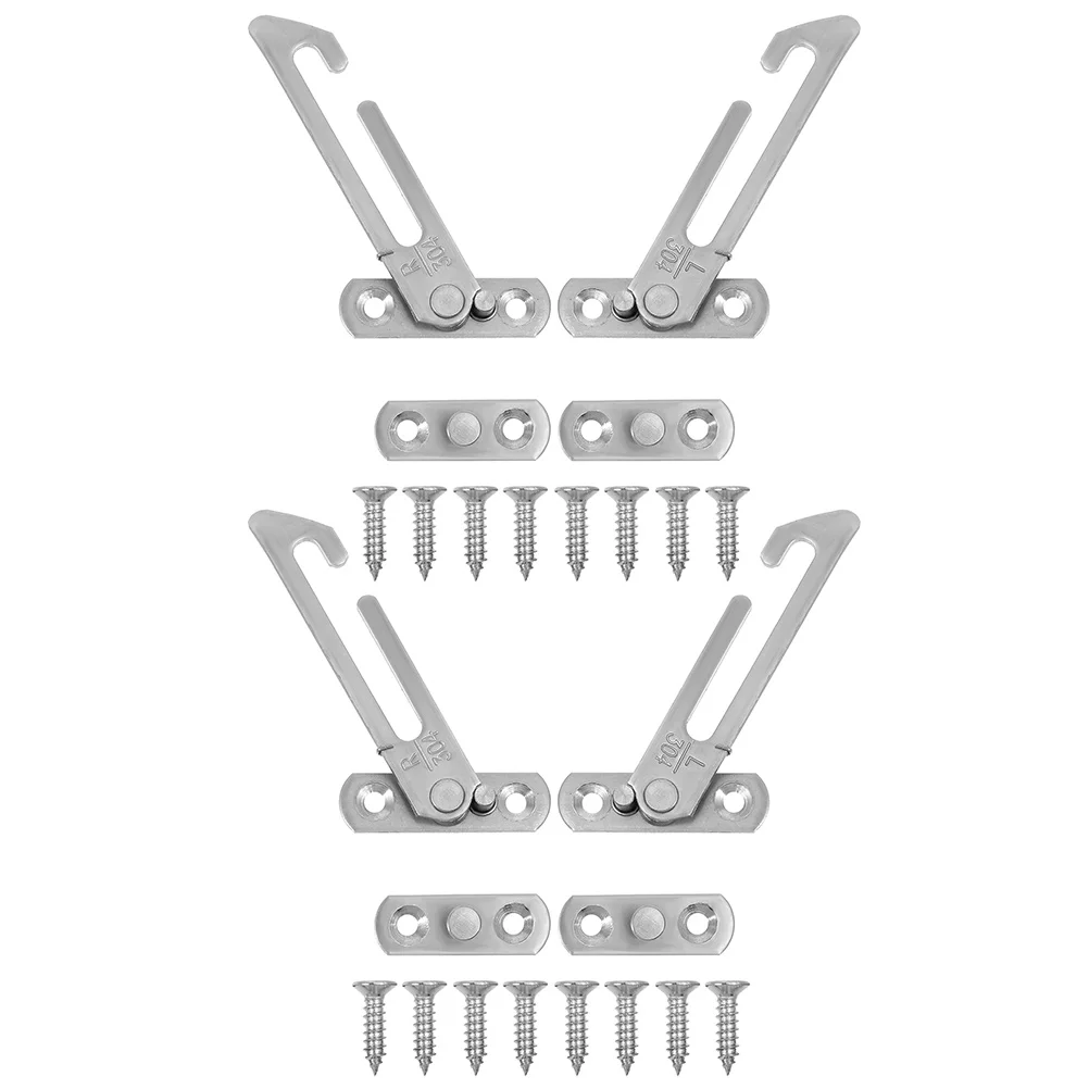 

4 Pcs Window Safety Latch Locks Limiter Metal Sash Buckle Child Stopper Casement