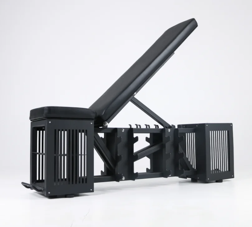 Multi-Functional Storage Bench For Home Gym Adjustable Dumbbell Stool With Sit-Up Capability, Dumbbell & Kettlebell Storage