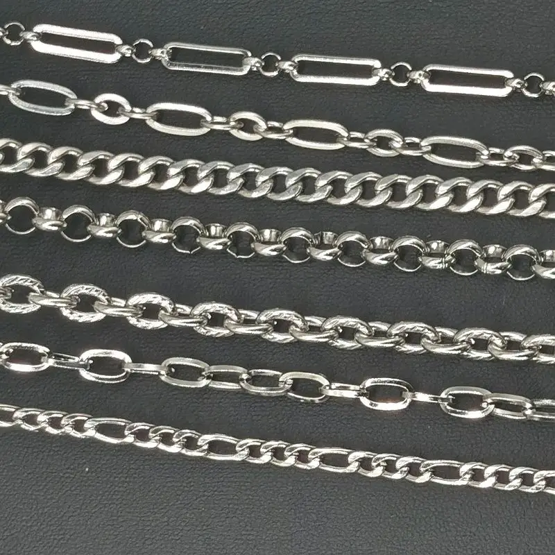 1 meter Stainless Steel Chain 304 Titanium Steel Men\'s Chain Diy Bracelet Necklace Jewelry Accessories Handmade Chain Supplies