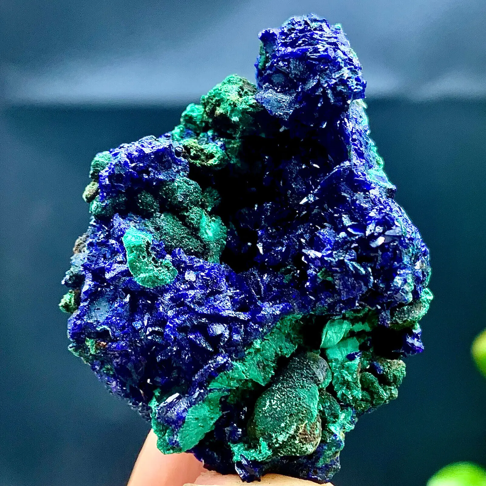 Natural Azurite Malachite Crystal Cluster Geode Rough Rare Mineral Specime