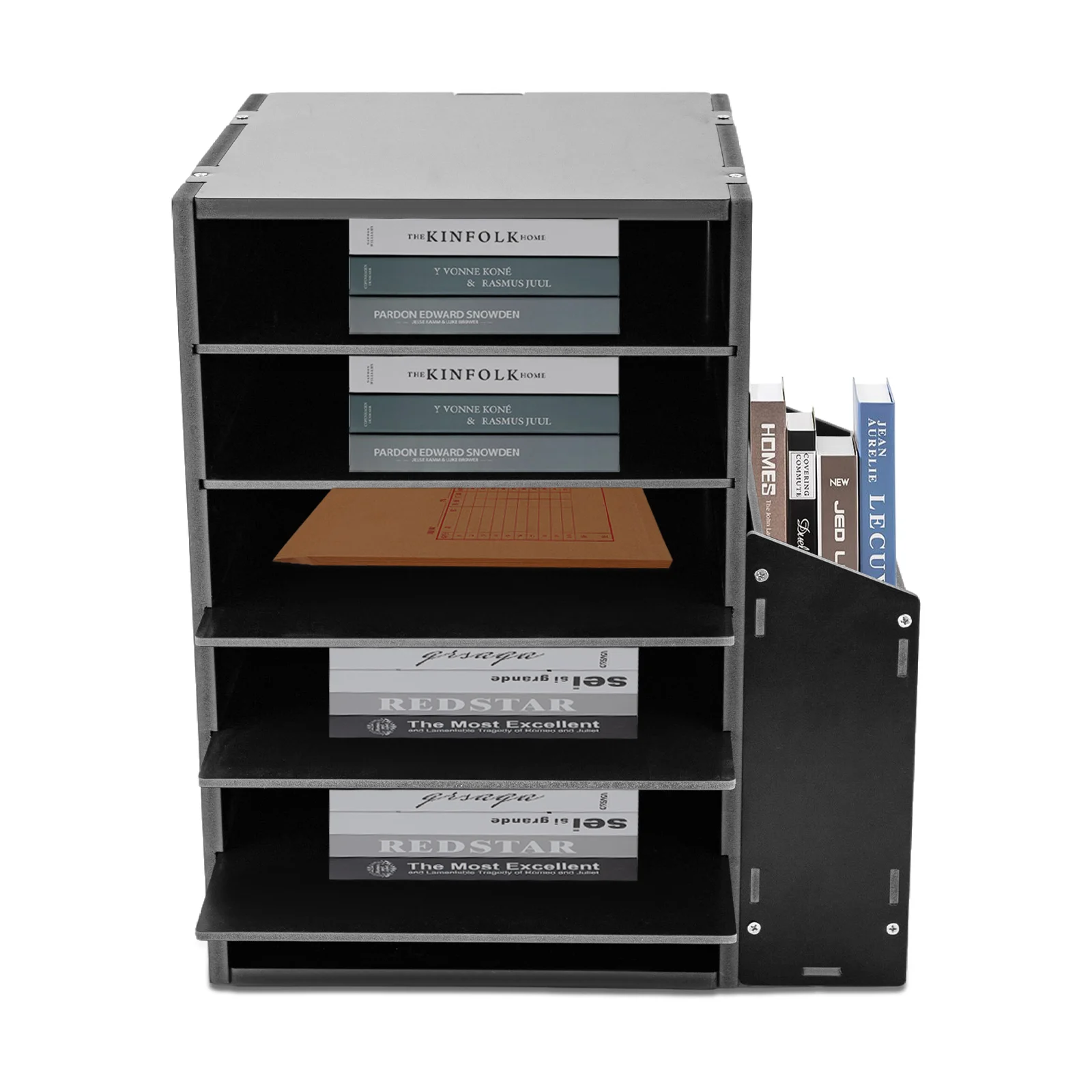 6 Tier Adjustable Countertop Mail Sorter, Literature Organization Paper Storage Slot, Office Desk File Organizer